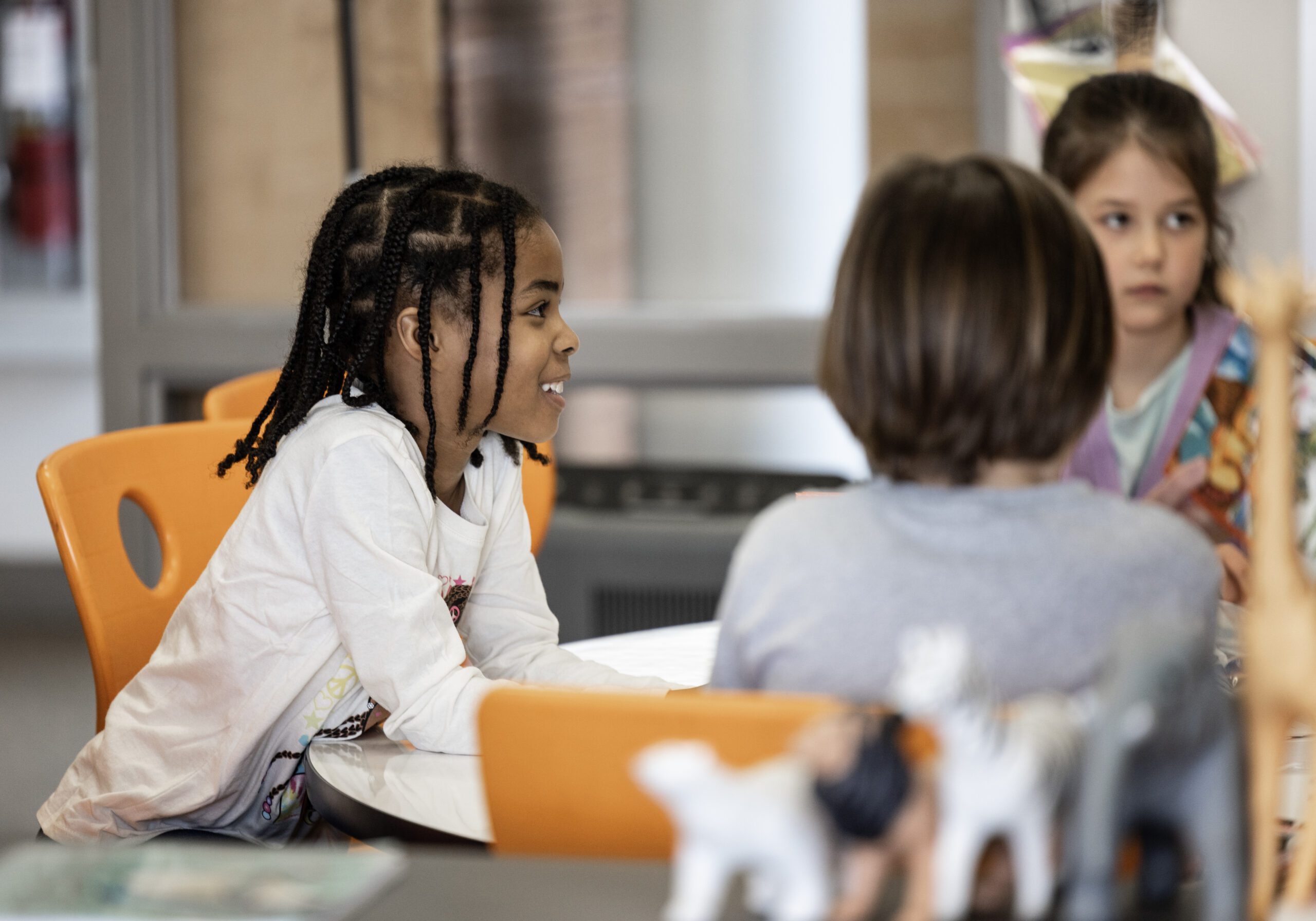 Elementary students in a classroom