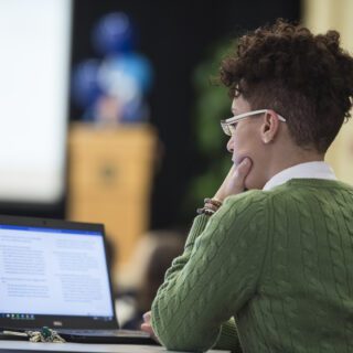 Person looking at a laptop