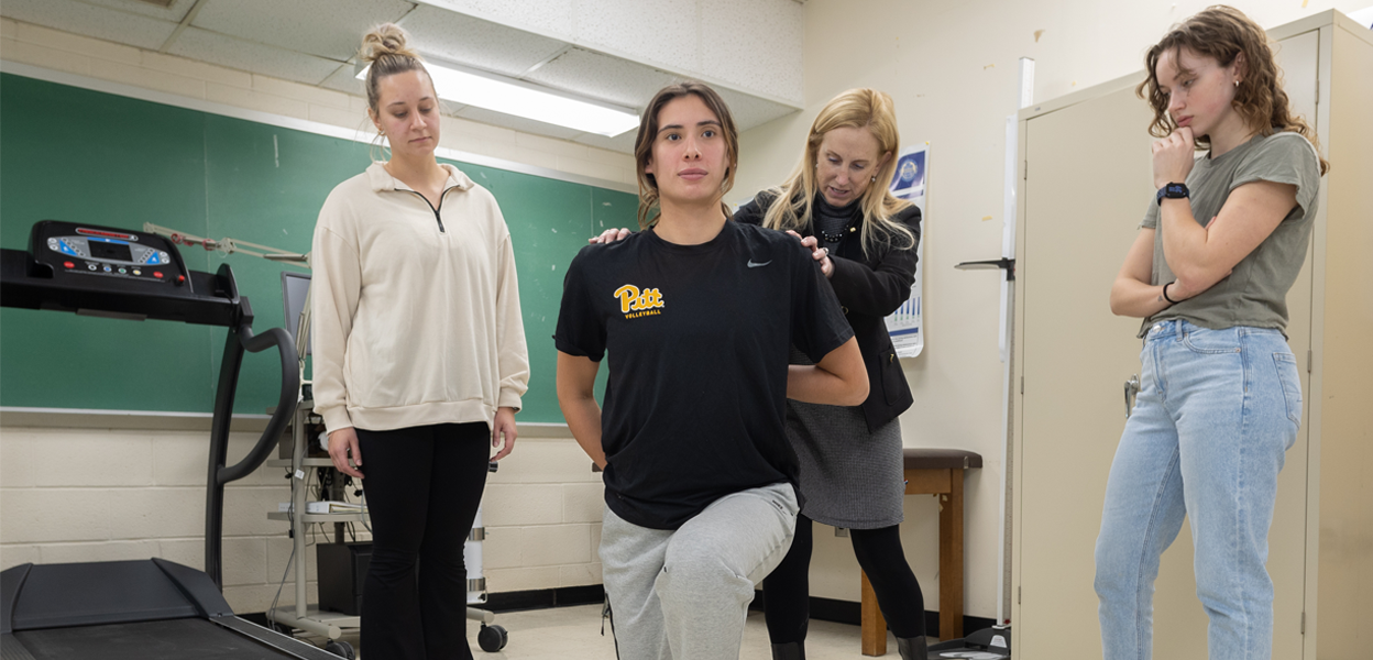A group of students in exercise science at Pitt SOE practice stress tests