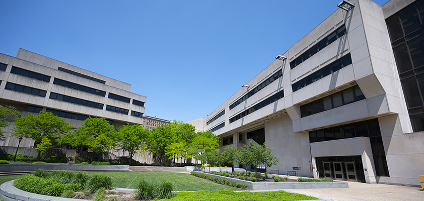 Exterior shot of Posvar Hall 