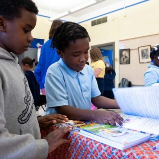 Children reading a picture book