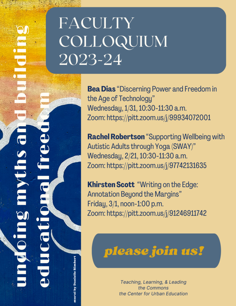 Flyer for Faculty Colloquium Series