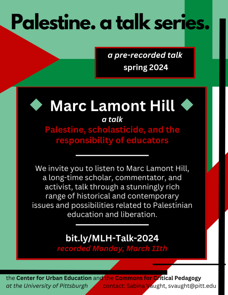Flyer promoting Marc Lamont Hill talk