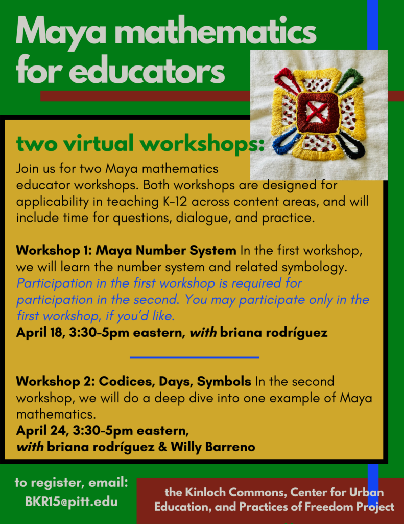 Maya mathematics workshop flyer