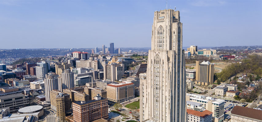 pitt cathedral of learning from above