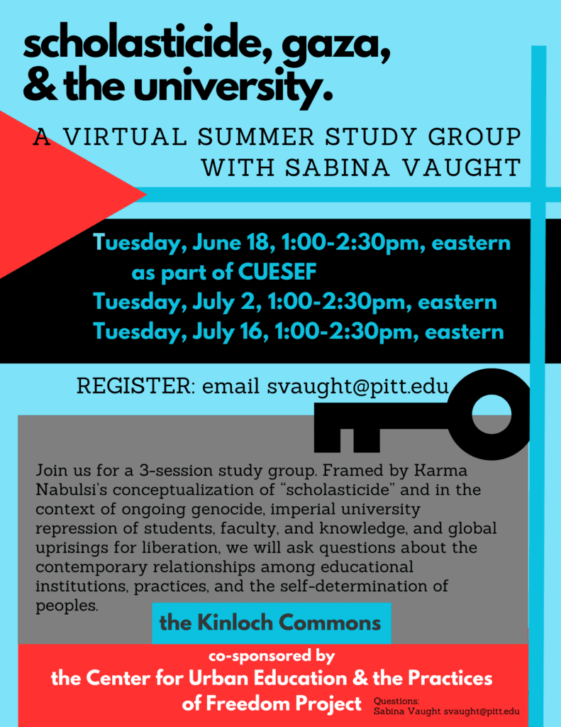 Scholasticide, Gaza, and the University flyer