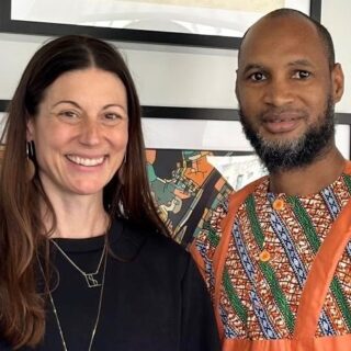 From left: Cassie Quigley and Mamudou Jallow pose for a photo.