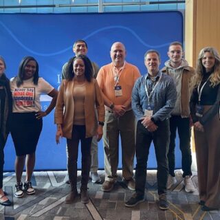 EdD and principal certification students pose for a photo with Visiting Assistant Professor Tom Ralston at the Innovative Schools Summit in Chicago in November.