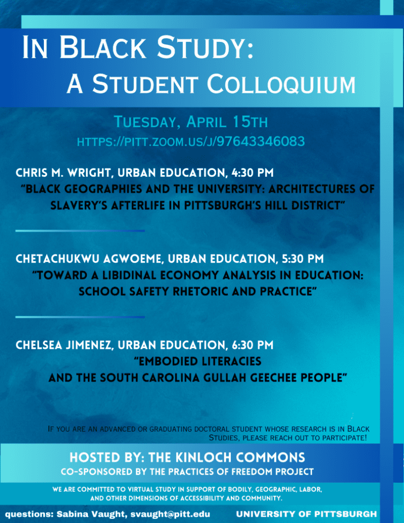 Black Study Student Colloquium Flyer