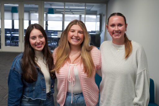 From left: From left: CEC at Pitt Vice President Paulina Sanchez, president Emily Wilmoth, and treasurer Lily Humbertson.