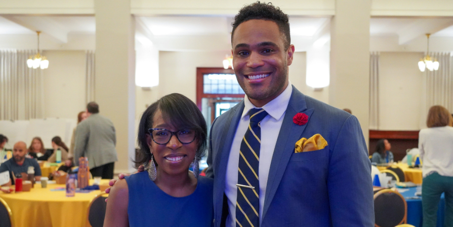 Manny Smith with Dean Eboni M. Zamani-Gallaher at the Transfer Pathways Summit