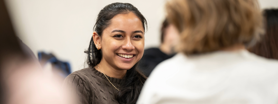 A smiling student who is benefiting from mindfulness practices