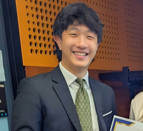 Nathan Cho receiving an award from Pitt Sustainability in July 2025.