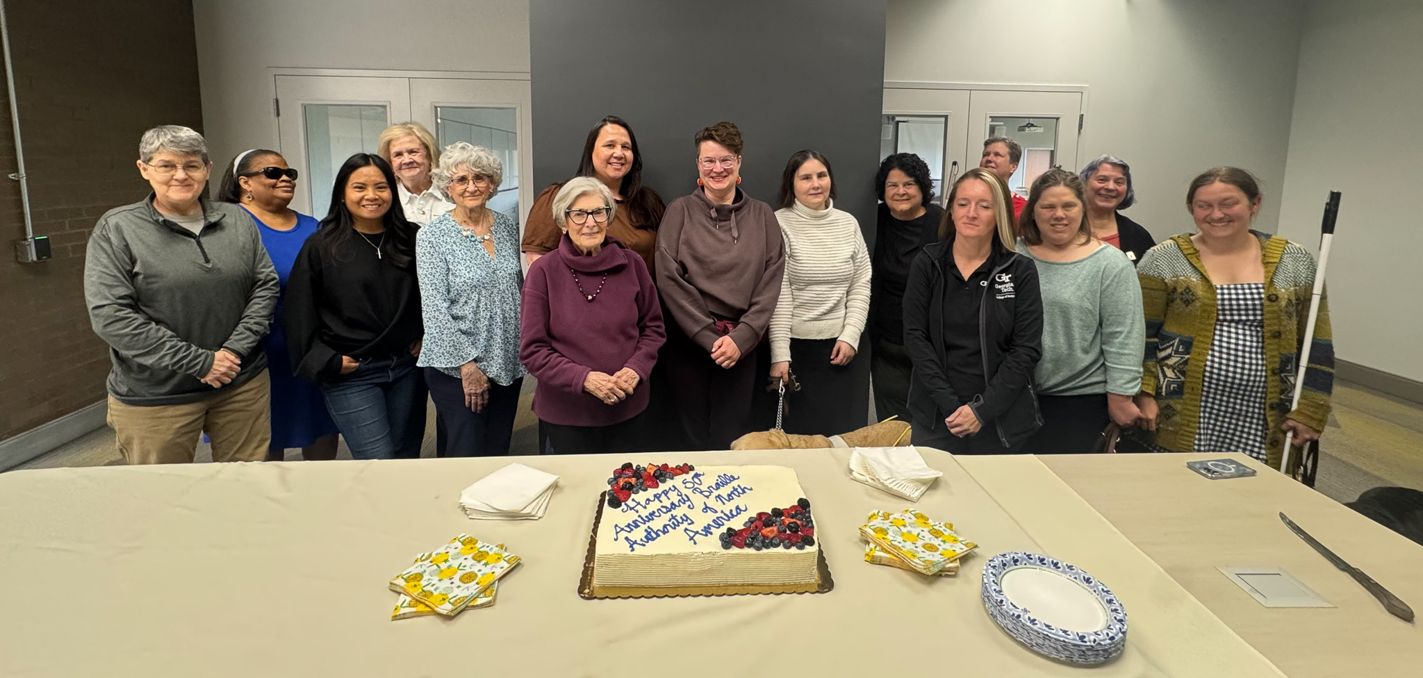 The board of the Braille Authority of North America (BANA) pose for a photo during their spring 2026 meeting.